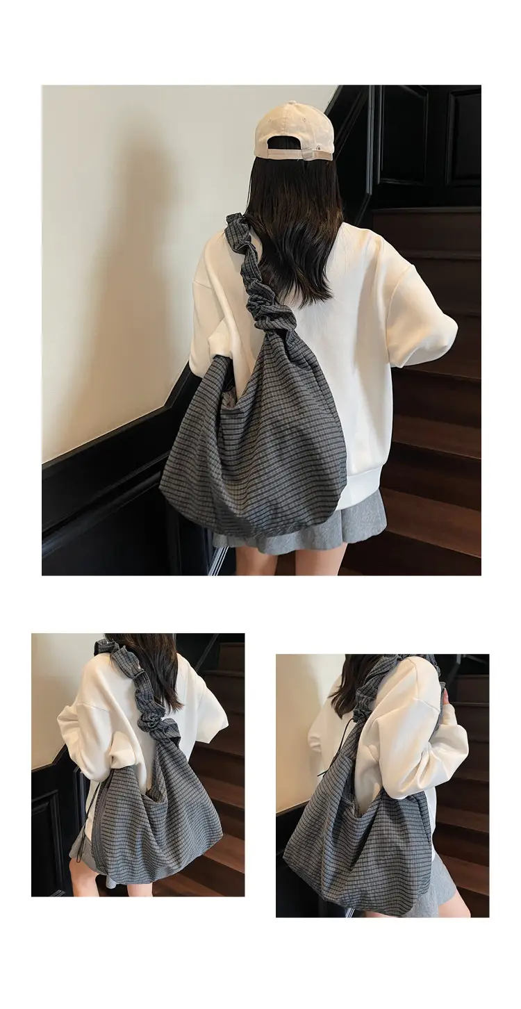 New Style Armpit Bag for Students 2025 Pleated Fabric — feature 12