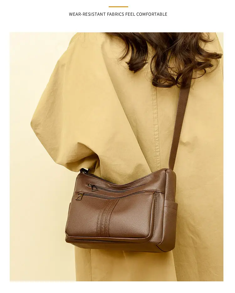 Black Leather Crossbody Bag for Women with Logo Print — feature 14