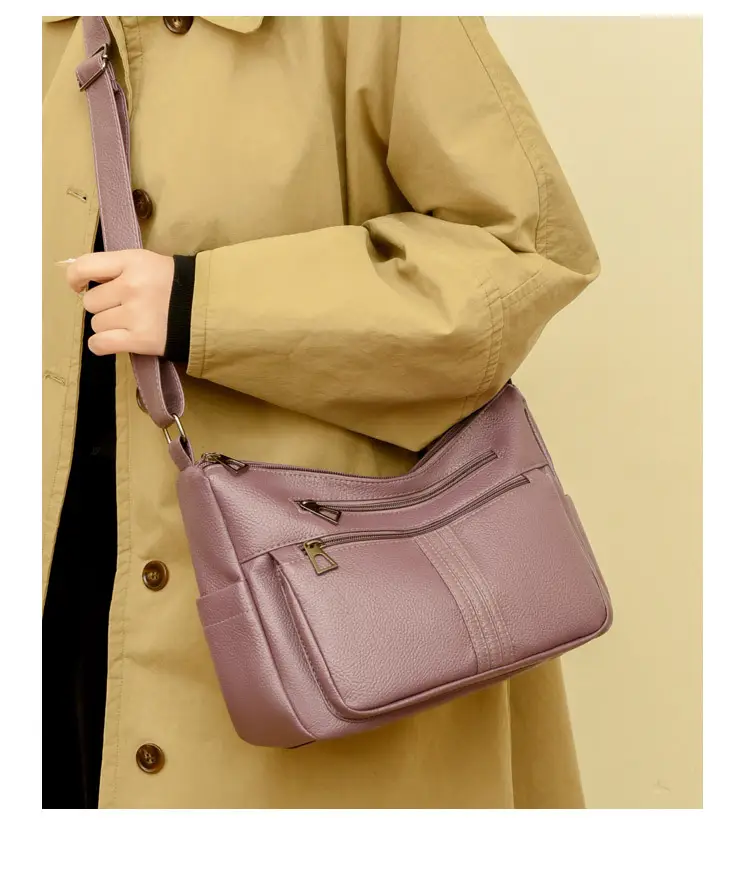 Black Leather Crossbody Bag for Women with Logo Print — feature 16