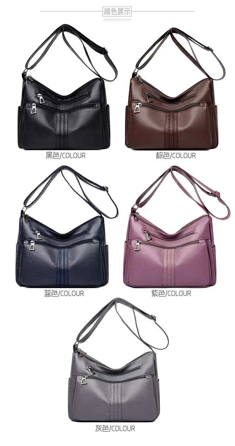 Black Leather Crossbody Bag for Women with Logo Print — feature 8