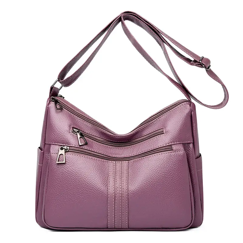 Black Leather Crossbody Bag for Women with Logo Print - Image 4