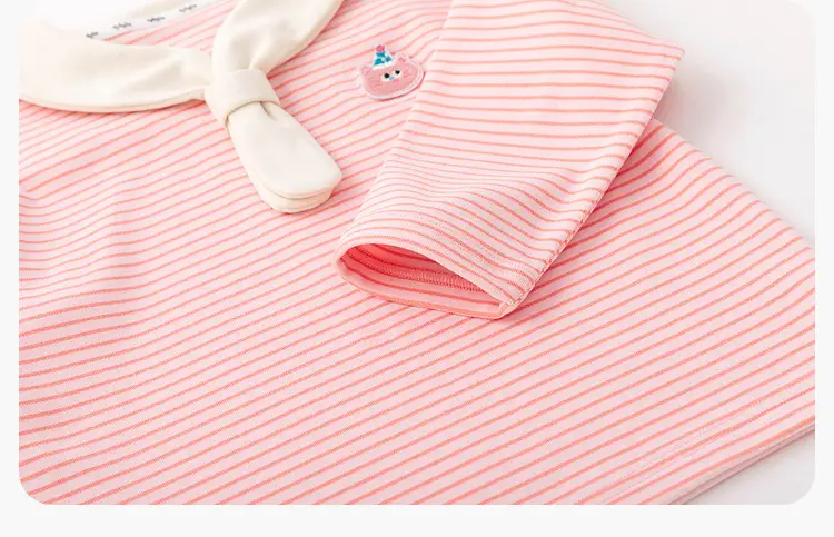 Baby Long Sleeve T-Shirt Cream Green Sailor Collar — feature 32