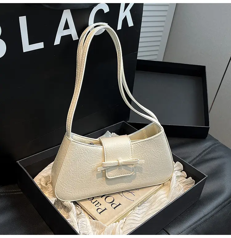 Beige Leather Shoulder Bag for Women 2025 - Image 3