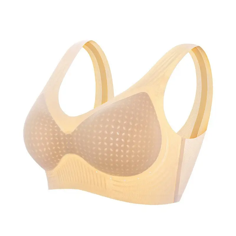 Ultra-Thin Ice Silk Bra with Cooling Effect, Integrated Air Conditioning, Fixed Cup, Wireless, Seamless Underwear, Vest-Style, Beautiful Back Bra