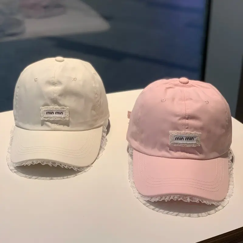 Thin Korean Style Lace Letter Cap for Girls Summer - Image 12