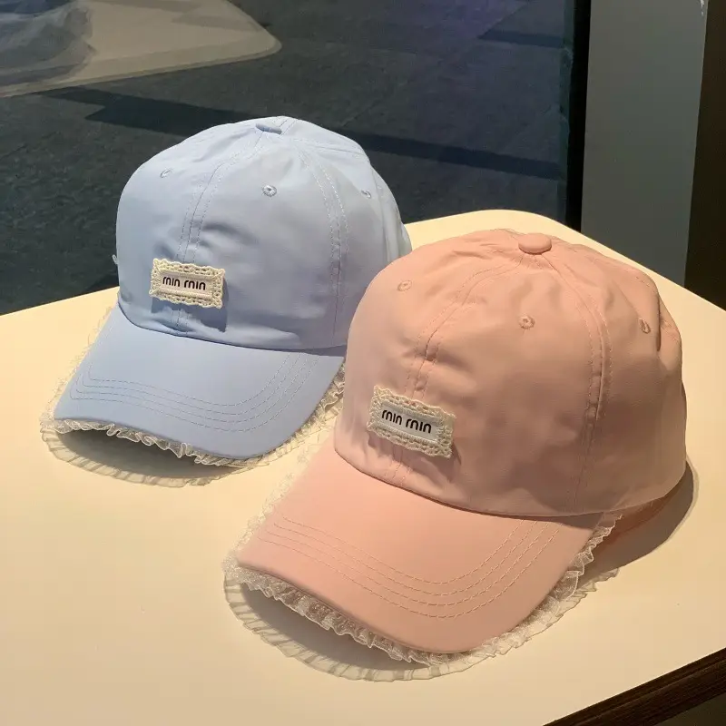 Thin Korean Style Lace Letter Cap for Girls Summer - Image 13