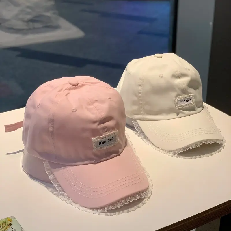 Thin Korean Style Lace Letter Cap for Girls Summer - Image 14