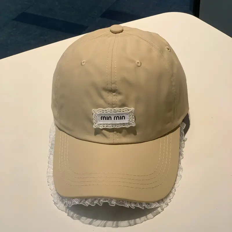 Thin Korean Style Lace Letter Cap for Girls Summer — feature 11