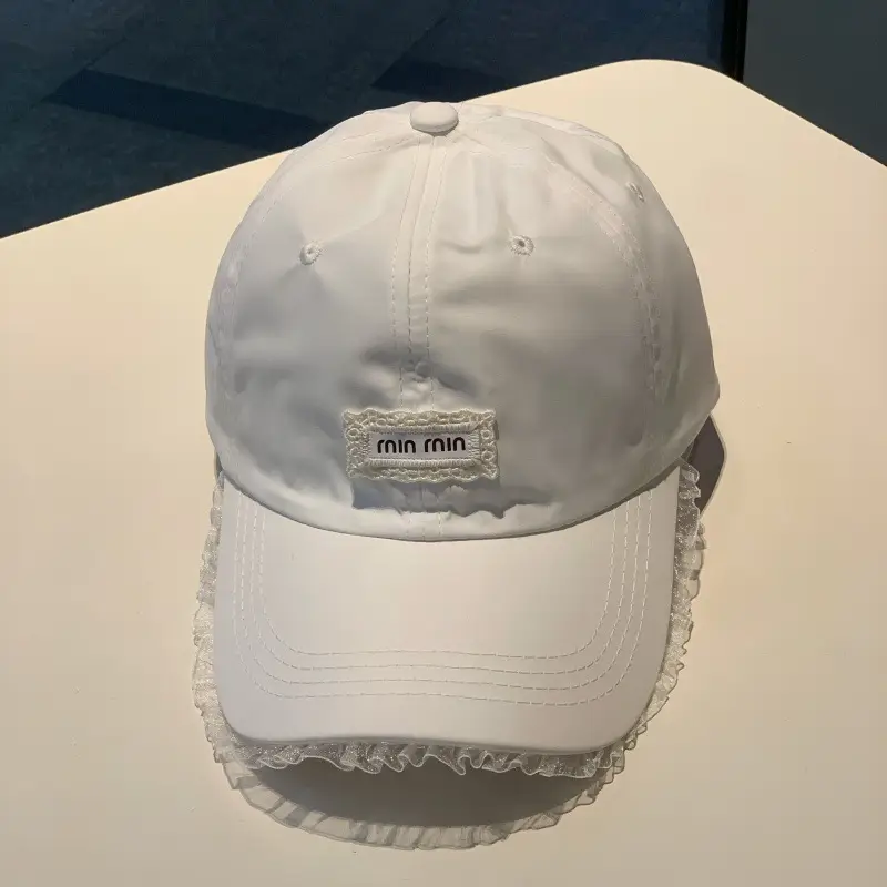 Thin Korean Style Lace Letter Cap for Girls Summer — feature 13