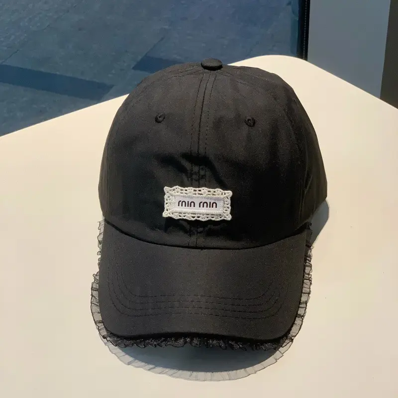 Thin Korean Style Lace Letter Cap for Girls Summer — feature 14