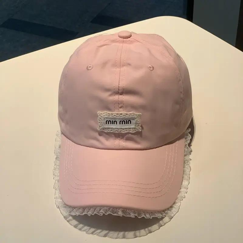 Thin Korean Style Lace Letter Cap for Girls Summer — feature 15