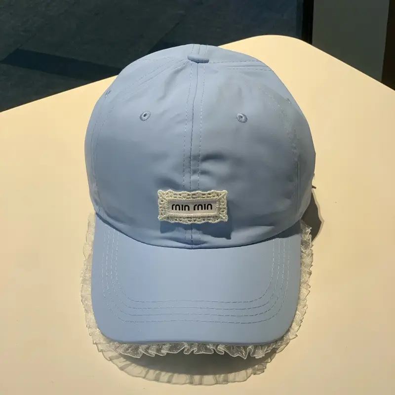 Thin Korean Style Lace Letter Cap for Girls Summer - Image 10