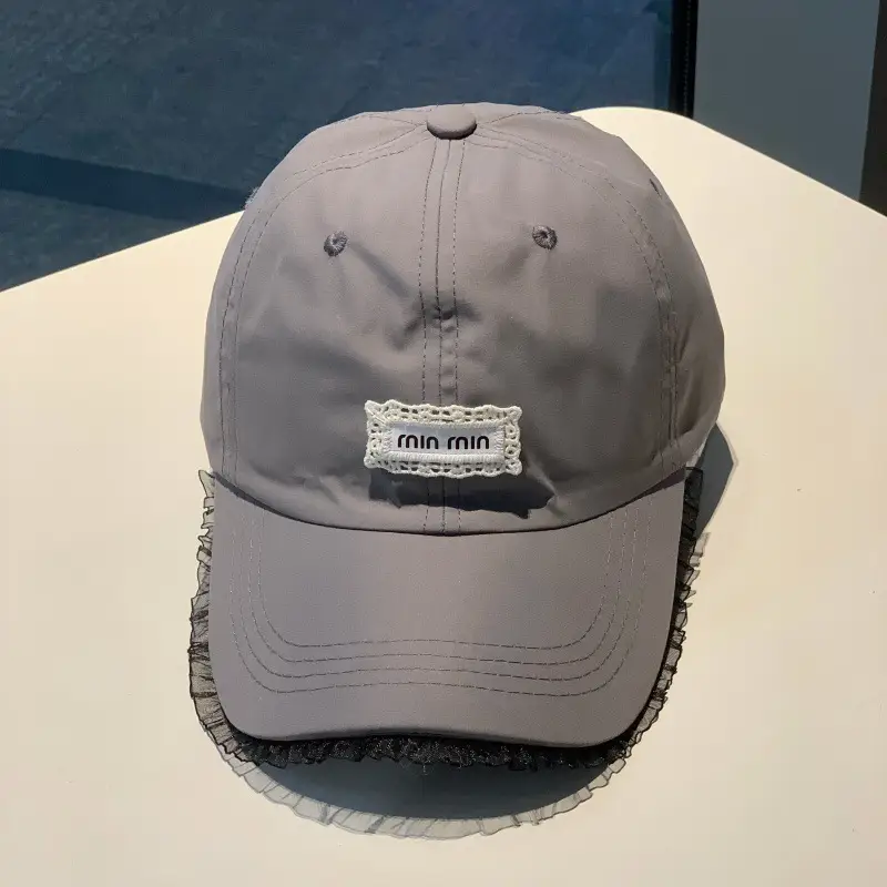 Thin Korean Style Lace Letter Cap for Girls Summer - Image 5