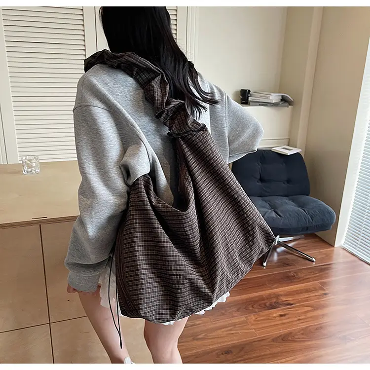 White Korean Style Canvas Shoulder Bag for Women — feature 27