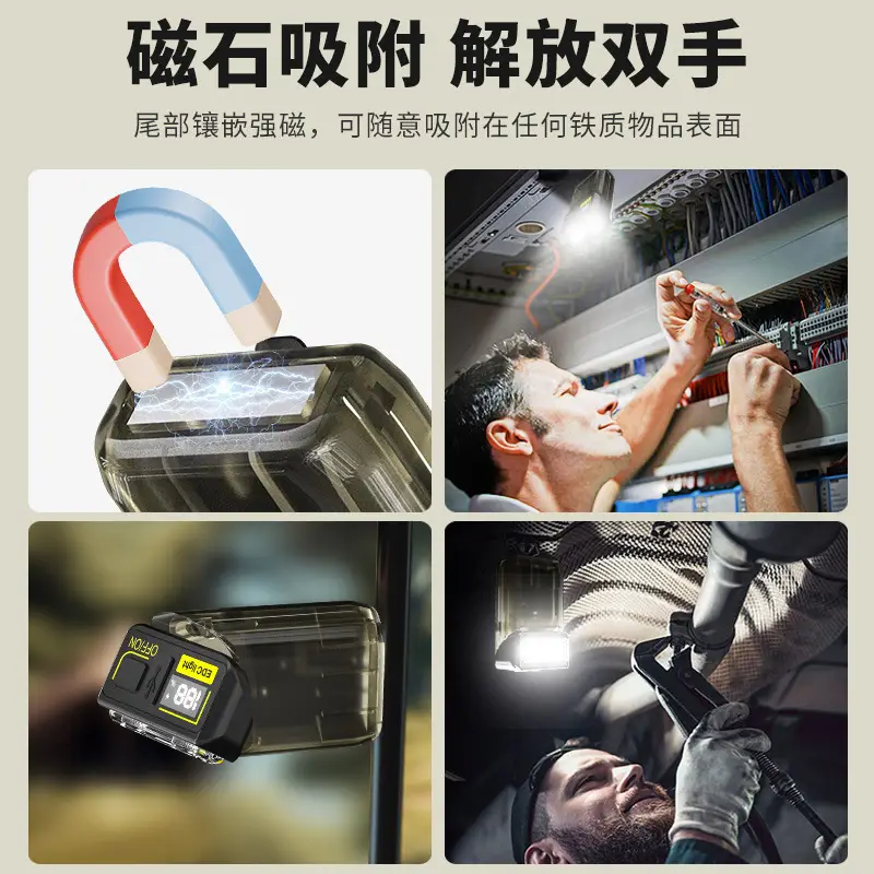 Digital Display Cross-Border Lamp Holder Clip Flashlight - Image 5