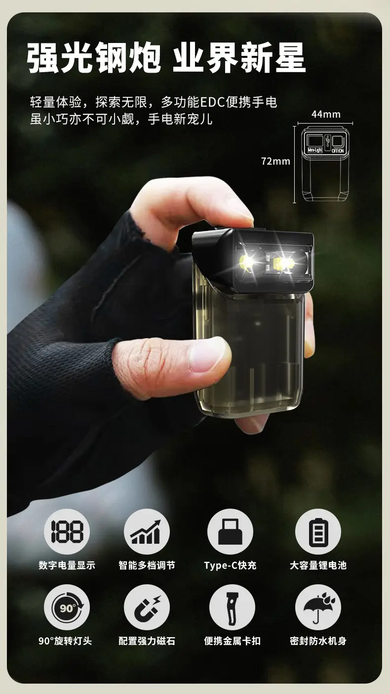 Digital Display Cross-Border Lamp Holder Clip Flashlight β feature 2