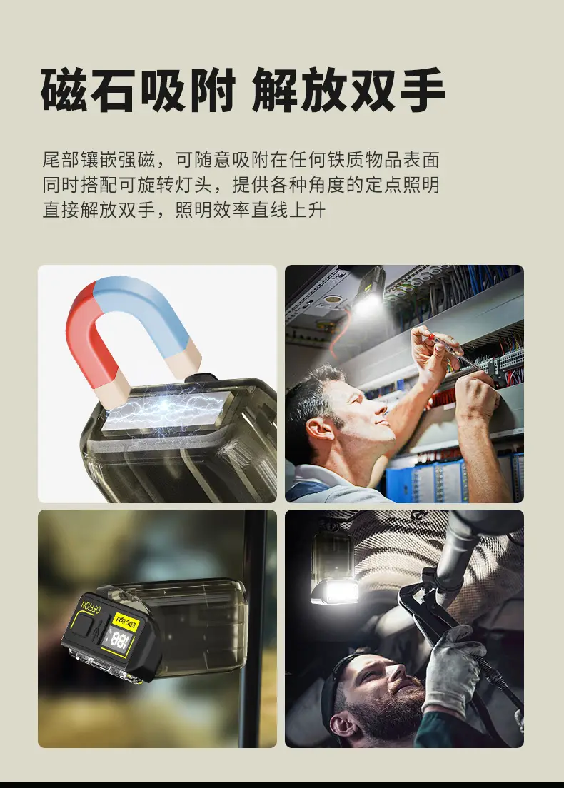 Digital Display Cross-Border Lamp Holder Clip Flashlight β feature 9