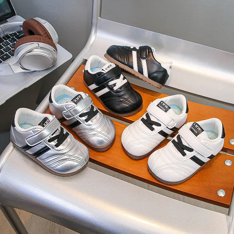 Baby Toddler Shoes Silver Velcro 1-3Yr