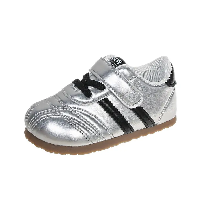 Baby Toddler Shoes Silver Velcro 1-3Yr