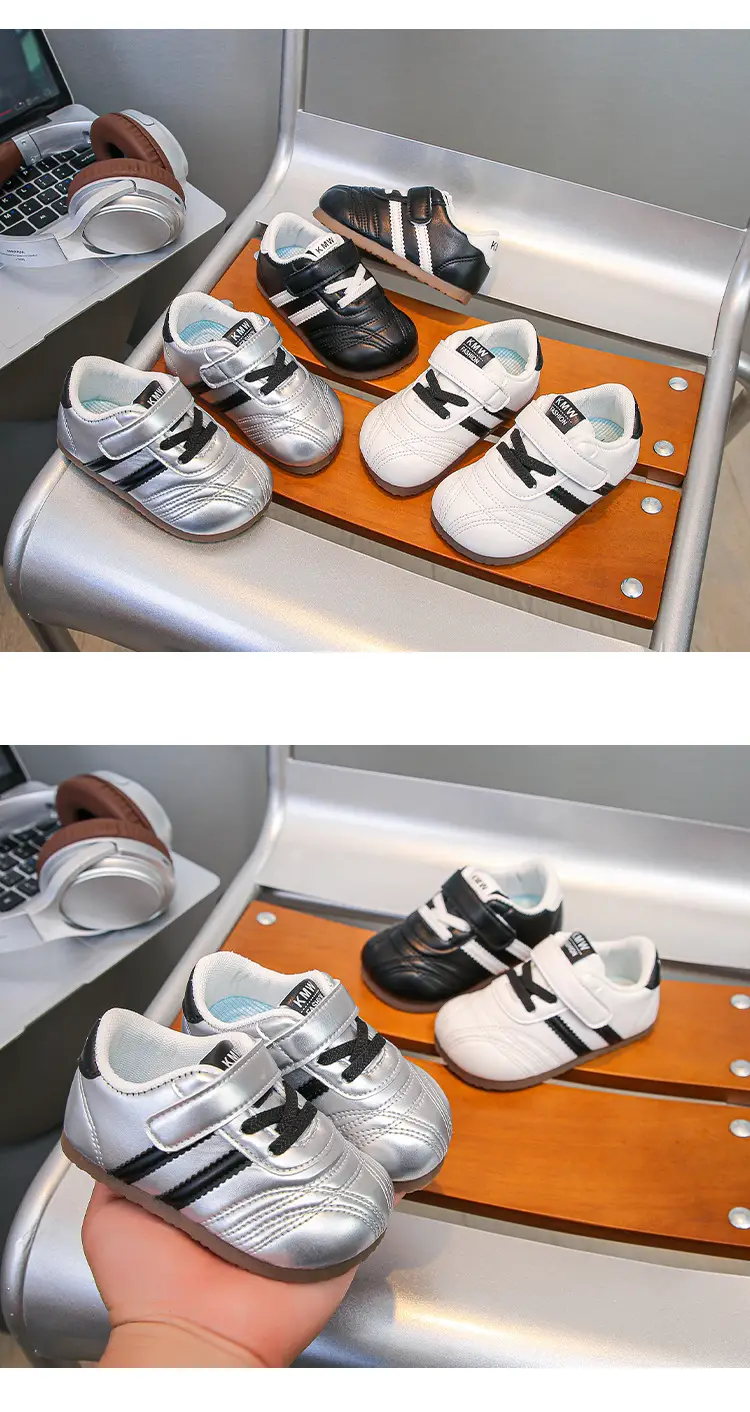 Baby Toddler Shoes Silver Velcro 1-3Yr — feature 9