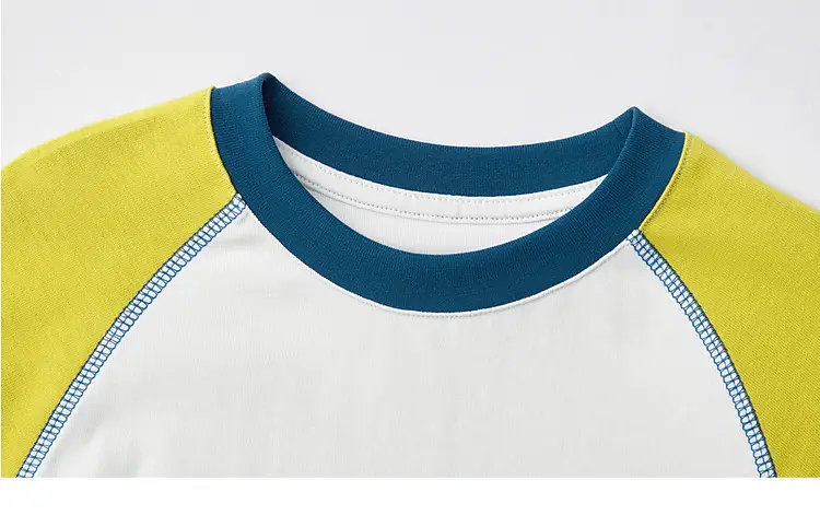 Duoduo Boys Long Sleeve Color Block T-Shirt Blue Grey — feature 48