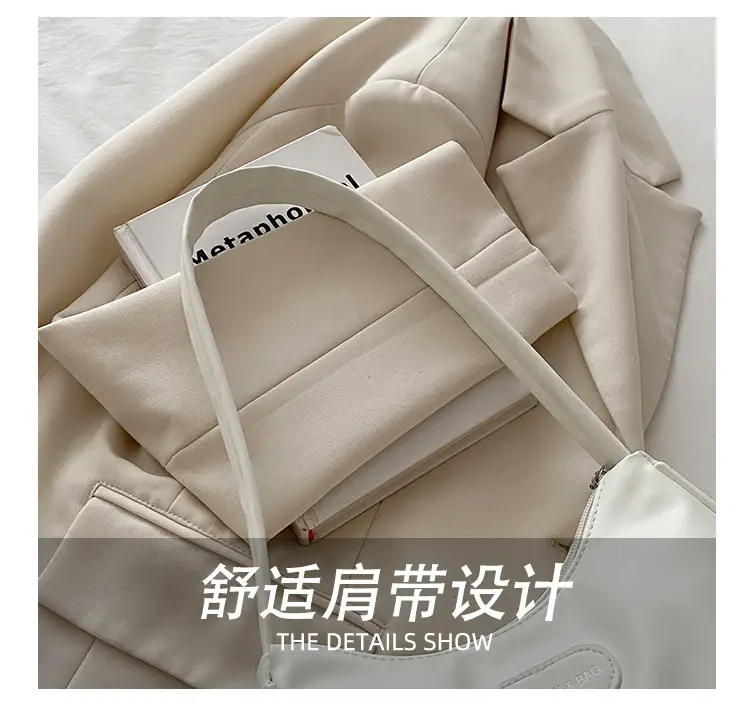 2025 Korean Fashion Pink One Shoulder French Cloud Pleated Hand Bag — feature 8