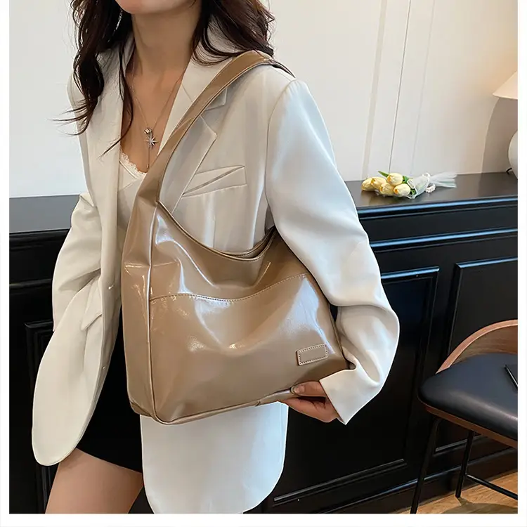Women's Brown Leather Bucket Bag 2025 Spring Summer — feature 21