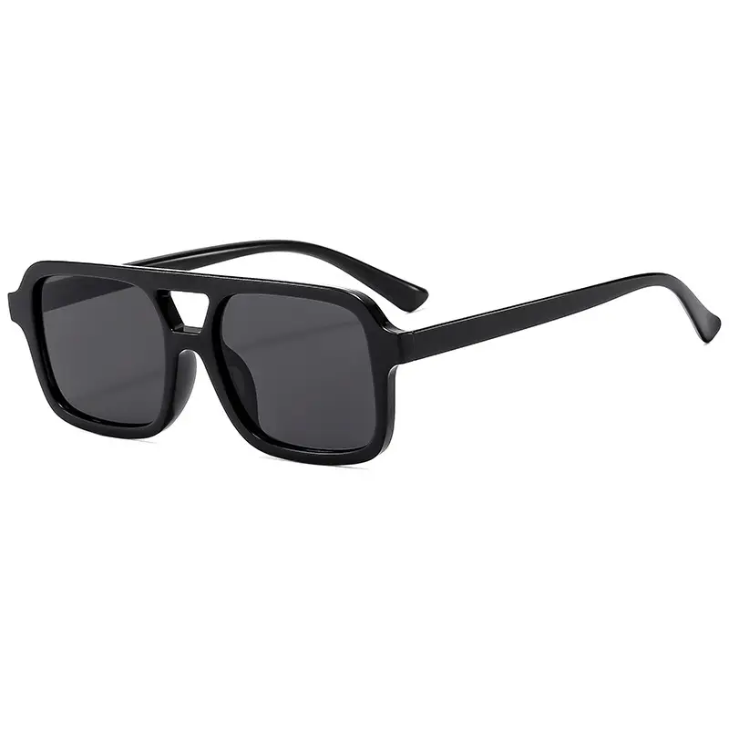 2025 Pilot Sunglasses for Men Black Yellow Square Frame - Image 10