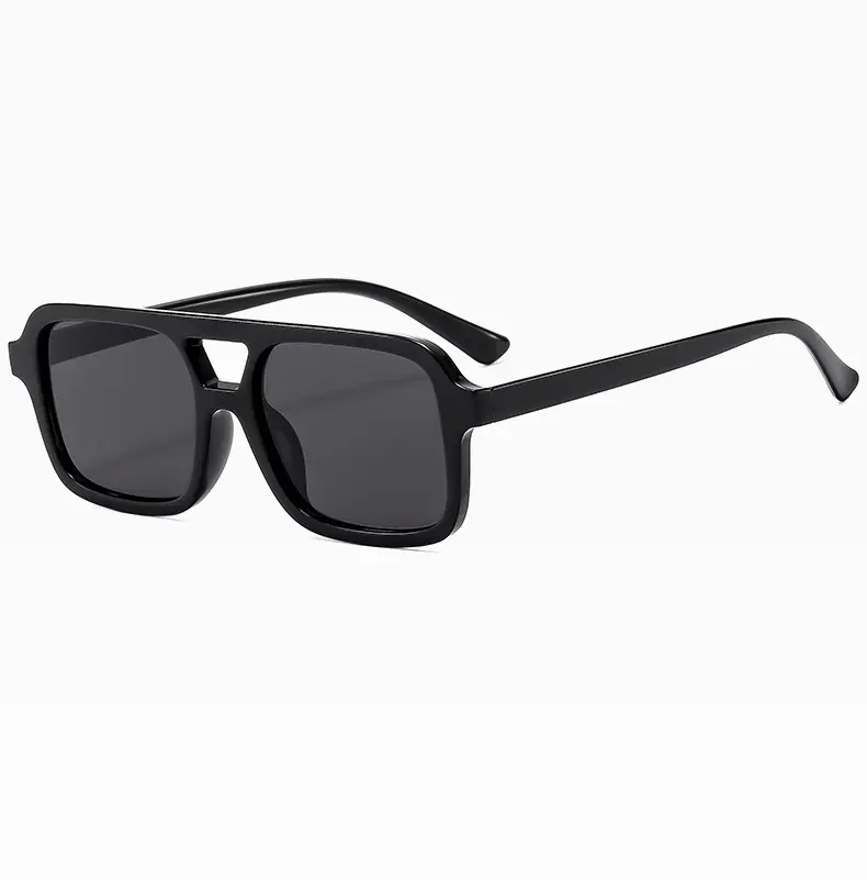 2025 Pilot Sunglasses for Men Black Yellow Square Frame — feature 12