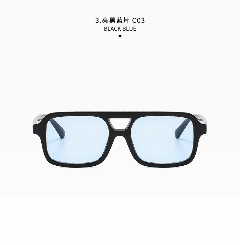 2025 Pilot Sunglasses for Men Black Yellow Square Frame — feature 15