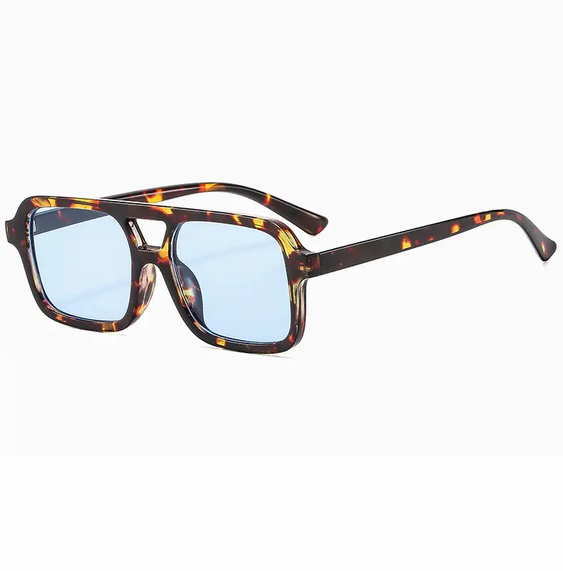 2025 Pilot Sunglasses for Men Black Yellow Square Frame — feature 20