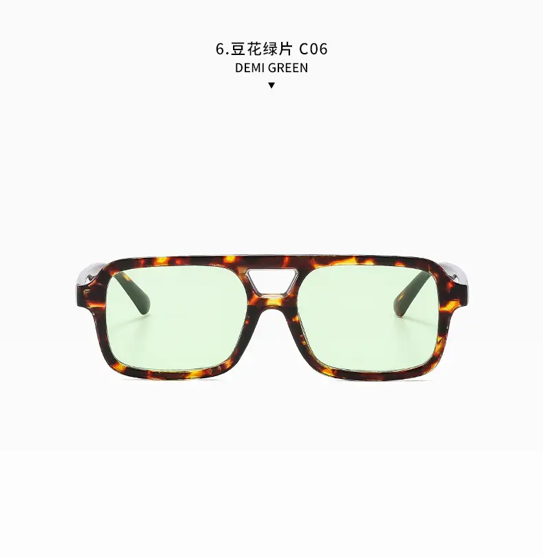 2025 Pilot Sunglasses for Men Black Yellow Square Frame — feature 21