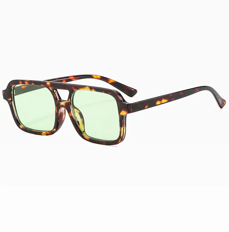 2025 Pilot Sunglasses for Men Black Yellow Square Frame — feature 22
