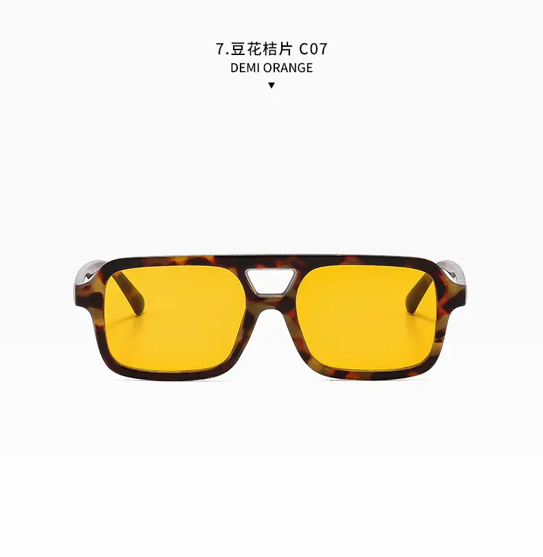 2025 Pilot Sunglasses for Men Black Yellow Square Frame — feature 23