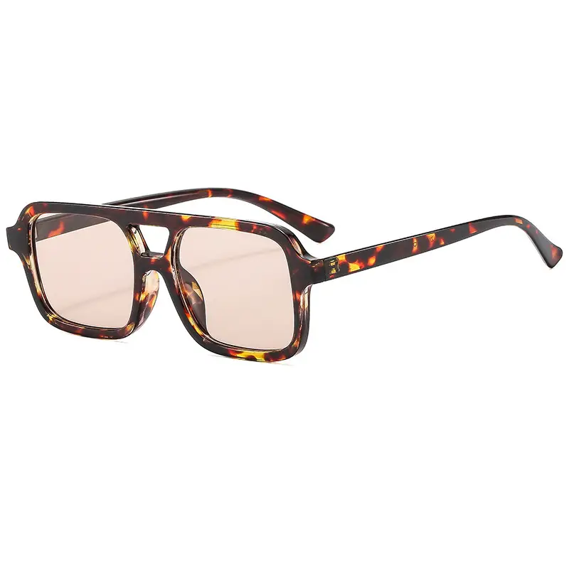 2025 Pilot Sunglasses for Men Black Yellow Square Frame - Image 5