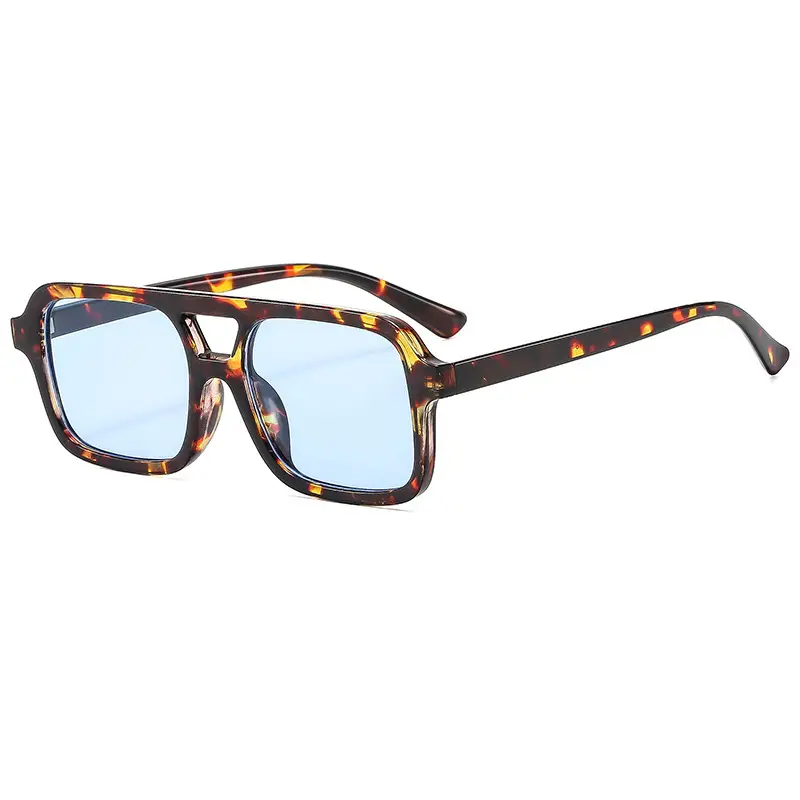 2025 Pilot Sunglasses for Men Black Yellow Square Frame - Image 6
