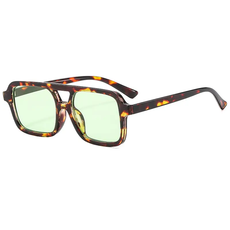 2025 Pilot Sunglasses for Men Black Yellow Square Frame - Image 7