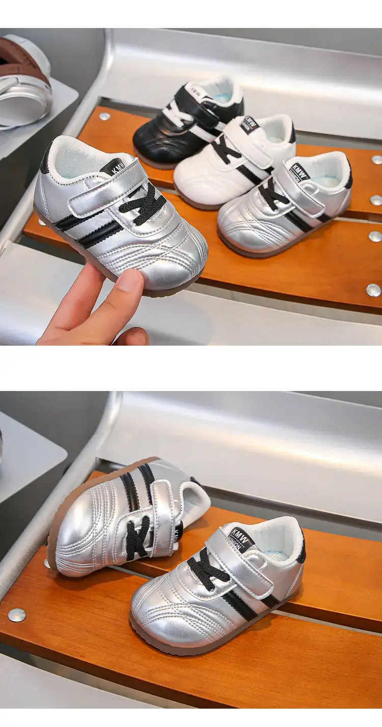 Baby Toddler Shoes Black White Velcro 1-3Yr — feature 10