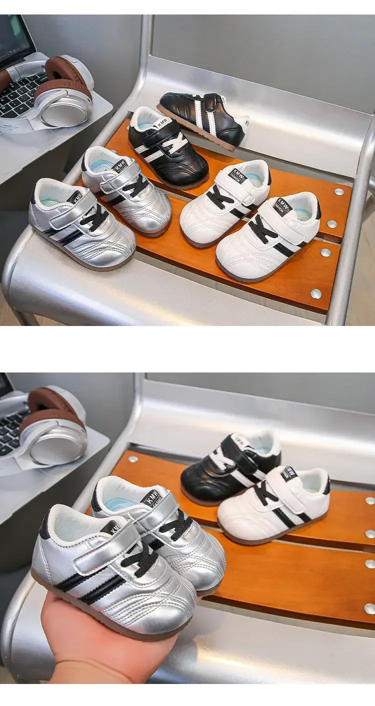 Baby Toddler Shoes Black White Velcro 1-3Yr — feature 9