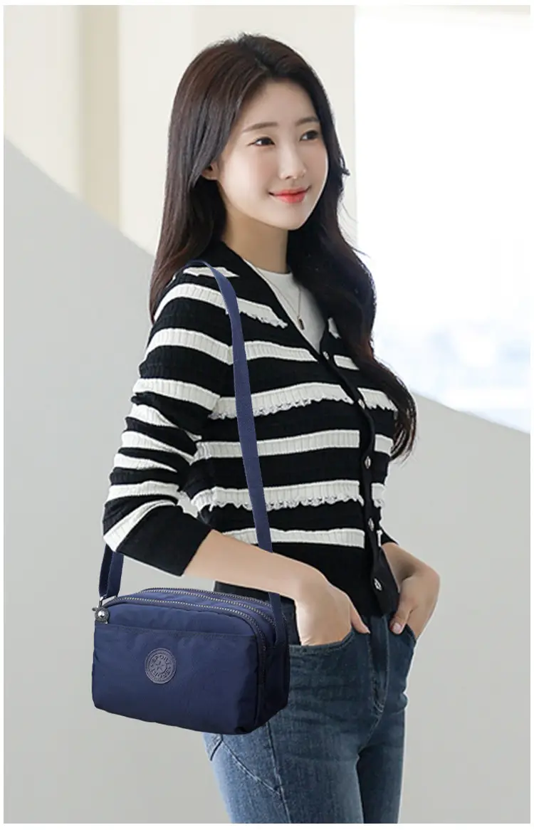 Maroon Waterproof Women's Crossbody Bag Nylon Luggage — feature 14