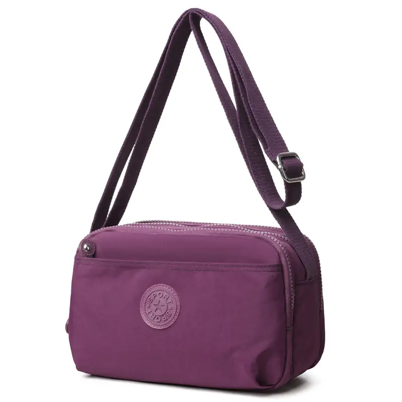 Maroon Waterproof Women's Crossbody Bag Nylon Luggage - Image 3