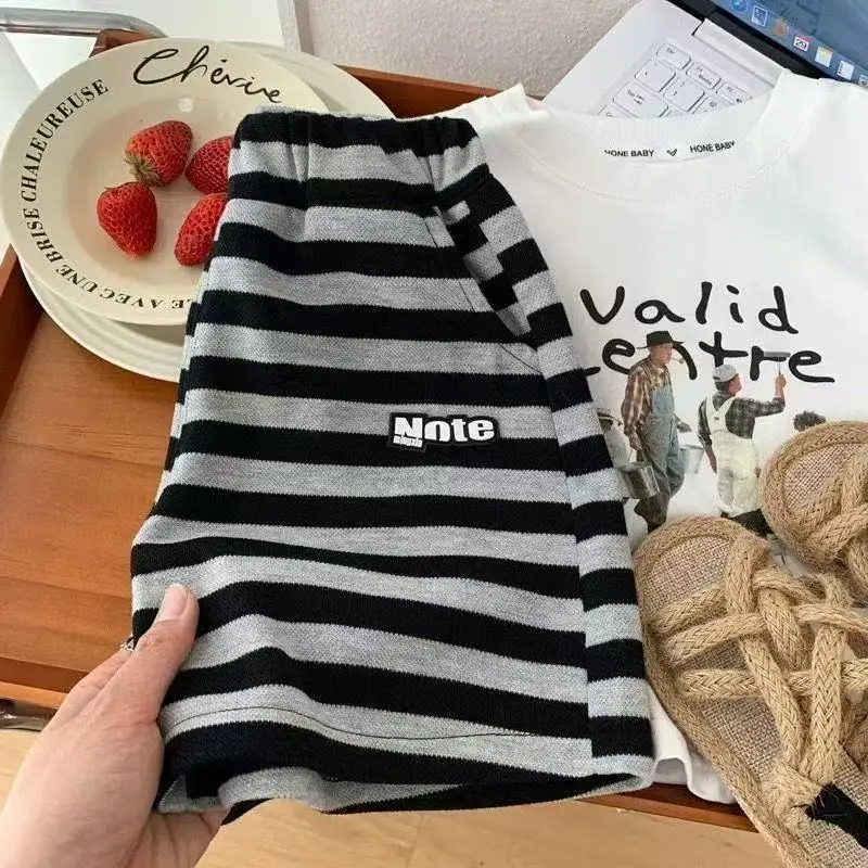 Boys Dog Food Striped T-Shirt Shorts Set - Image 5