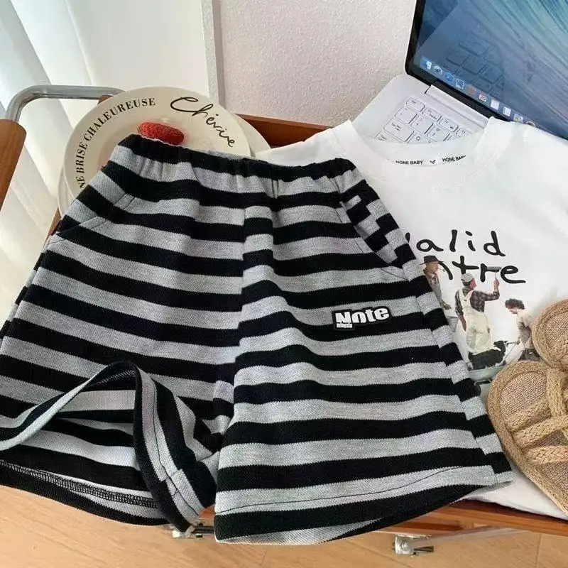 Boys Dog Food Striped T-Shirt Shorts Set — feature 3