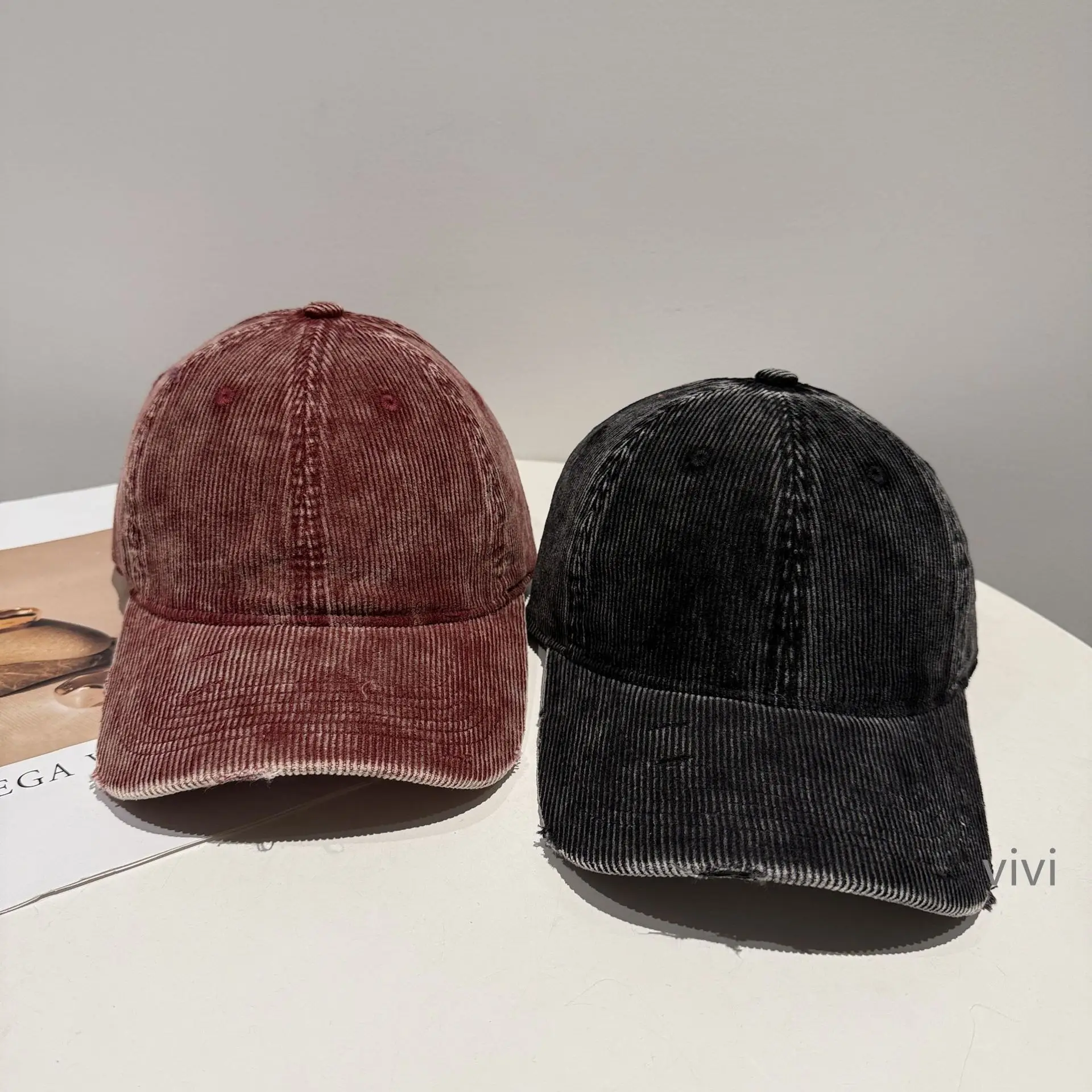 Vintage Washed Duckbill Cap Pink Unisex Winter - Image 11