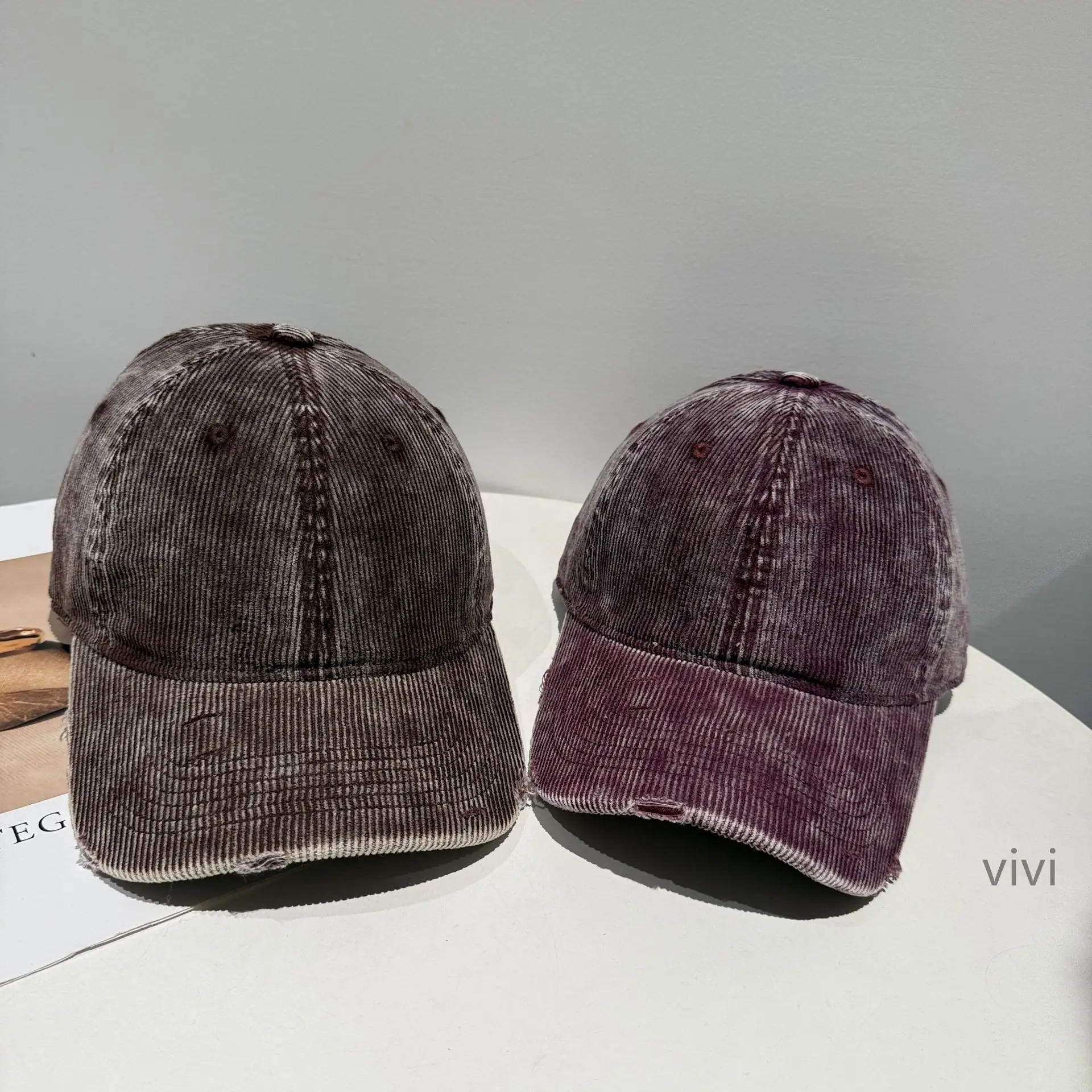 Vintage Washed Duckbill Cap Pink Unisex Winter - Image 12