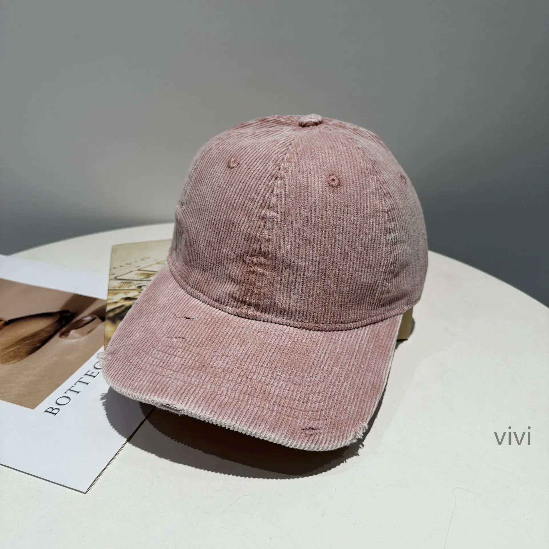 Vintage Washed Duckbill Cap Pink Unisex Winter - Image 2