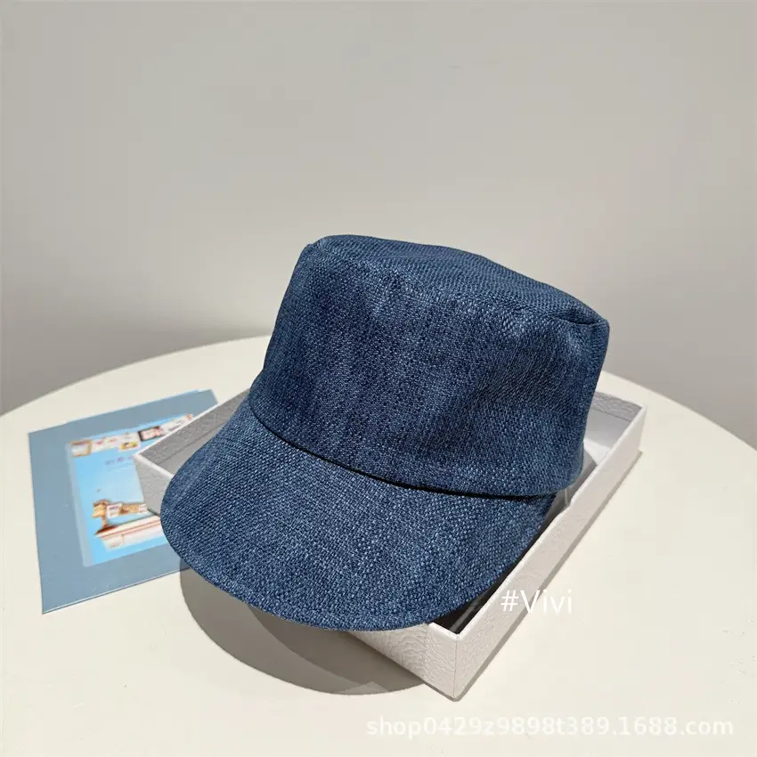 Japanese Faux Linen Bucket Hat White Black Duckbill Cap