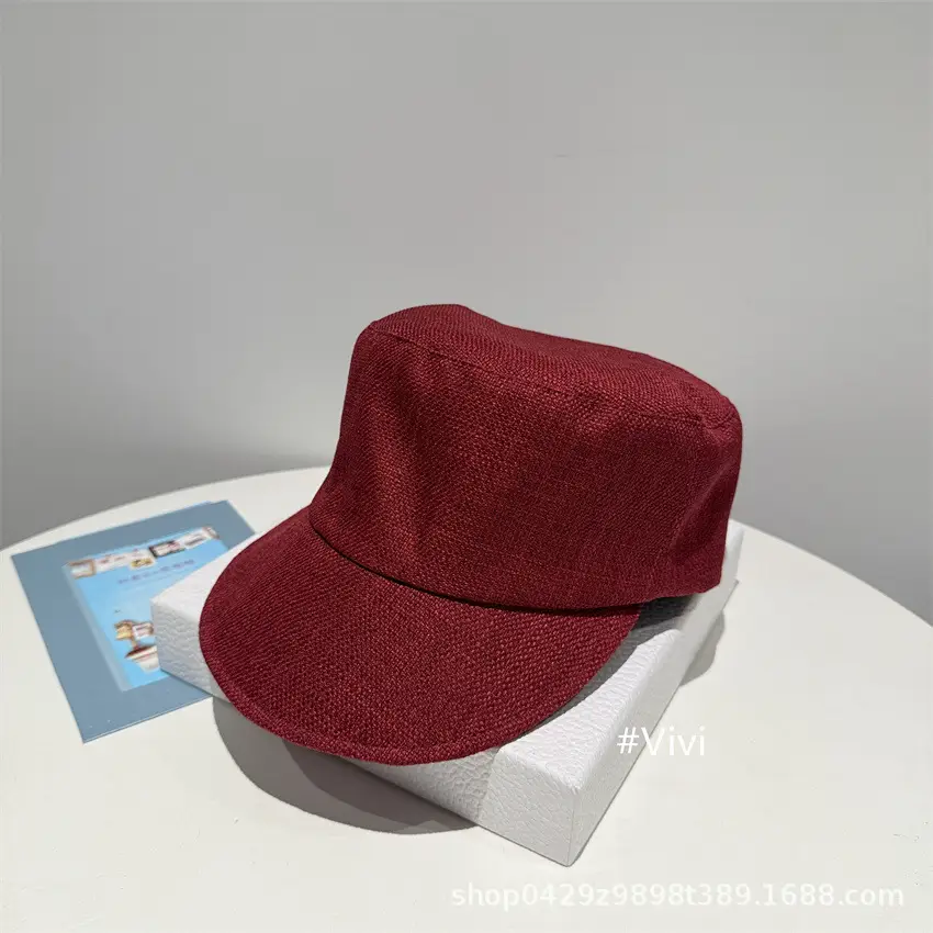 Japanese Faux Linen Bucket Hat White Black Duckbill Cap