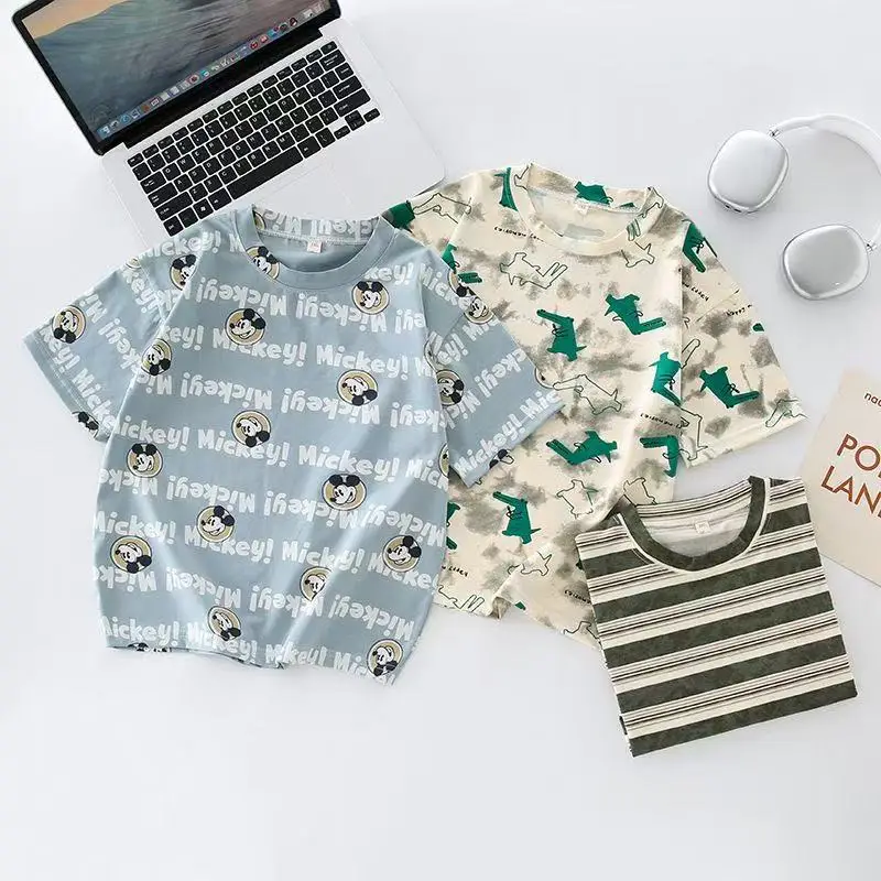 2025 Boys Cartoon Cotton T-Shirt Set Summer Print - Image 4