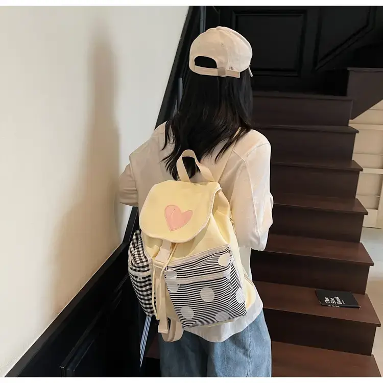 Japanese-Style Backpack for Girls Niche Color Blocking Tote — feature 22